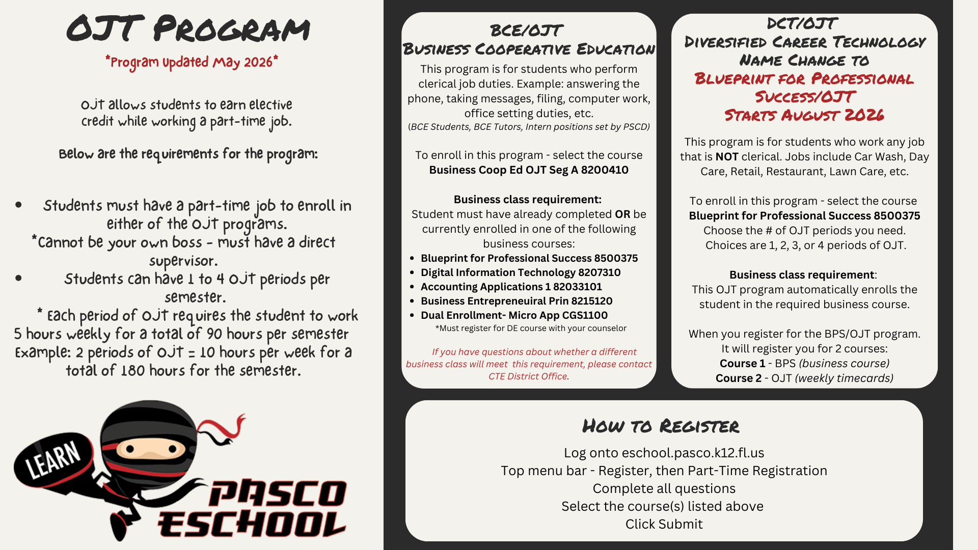 DCT – OJT Program | JWMHS